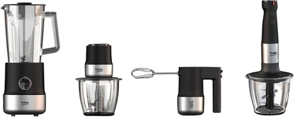 BEKO Hand Mixer, 4 Speeds, 500 Watts, Black x Stainless - HMM 81504 BX - Image 3