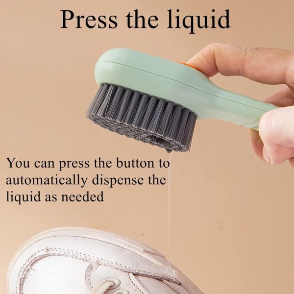 Multifunctional Shoe Brush with Liquid Box,Liquid Adding Soft fur Cleaning Brush,Long Handle Automatic Liquid Adding Cleaning Brush - Image 6
