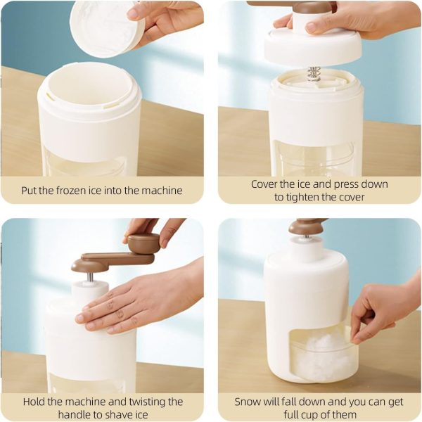 Hand Made Shaved Ice Machine, Snow Cone Machine - Portable Ice Crusher Advanced Manual Ice Shaving Machine, Household Kitchen Utensils, And A Freezing Mold For Making Smoothies - Image 5