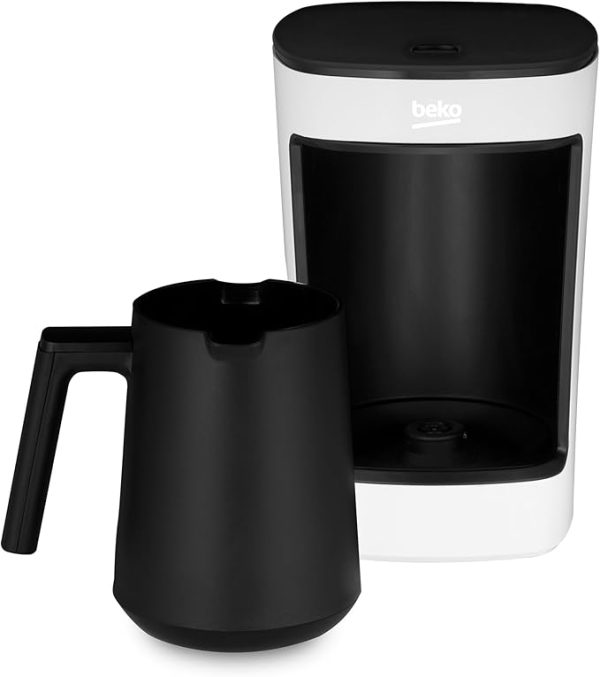 Beko Turkish Coffee Machine TKM2341W, 5 Cup Capacity, 580 Watts, Anti Spill Technology, Audio Warning, One Touch Control, CookSense2, Delicious & Foamy Turkish Coffee - White - Image 2