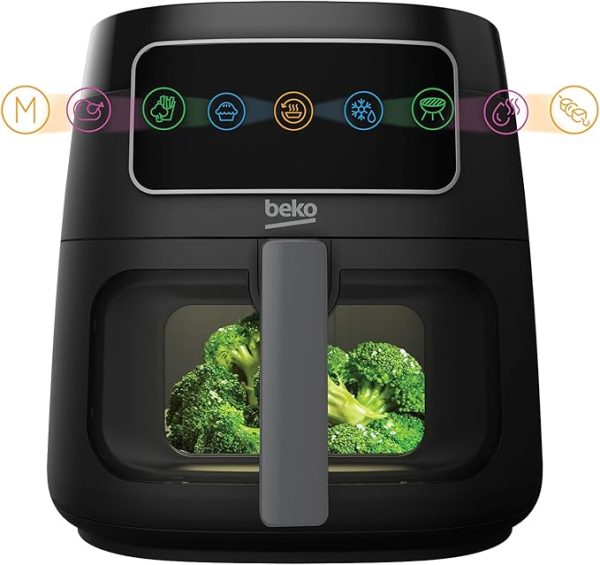 Beko ExpertFry Hot Air Fryer XXL FRL 3374B 7.6 Litre with Window, 1750W, Touch Control Display, 9 Preset Programs Including Defrost, French Fries, Chicken, Grill, Skewer, Bake, Dehydrate, Roast - Image 3