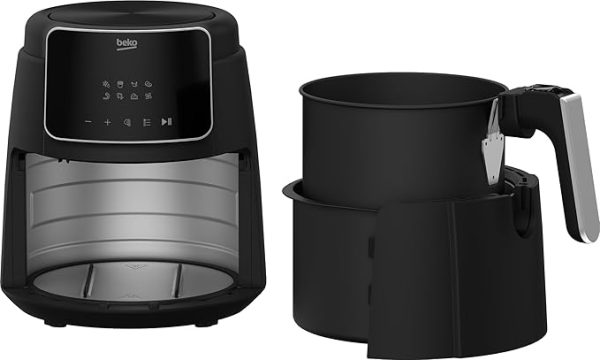 BEKO FRL2244B 1500 W 3.9 L Multi-Function Oil-Free Deep Fryer for 0.8 kg French Fries, 8 Programs, Touch Screen, Black - Image 3