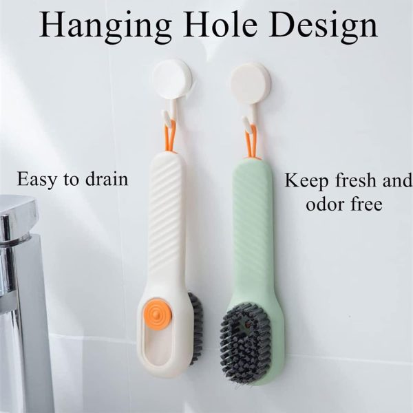 Multifunctional Shoe Brush with Liquid Box,Liquid Adding Soft fur Cleaning Brush,Long Handle Automatic Liquid Adding Cleaning Brush - Image 3