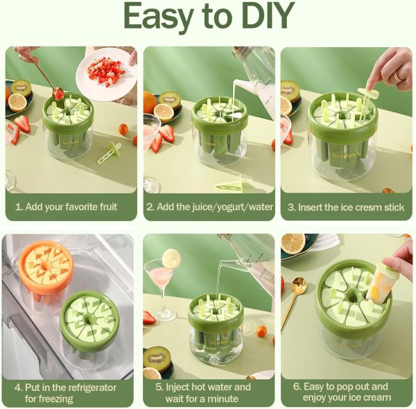 Popsicle Molds, Mini Popsicle Mould for Kids, Reusable DIY 8 Pieces Ice Pop Mould for Homemade - Image 7