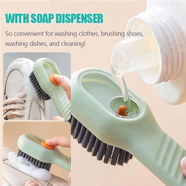 Multifunctional Shoe Brush with Liquid Box,Liquid Adding Soft fur Cleaning Brush,Long Handle Automatic Liquid Adding Cleaning Brush - Image 4