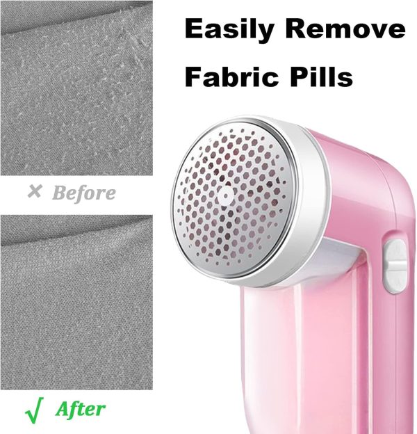 Lint Remover, مزيل النسالات Rechargeable Fabric Shaver Electric Sweater Defuzzer Lints Fuzzs Pilling Pills Trimmer for Clothes and Furniture Cleaning Brush & Fabric Protector(Pink)