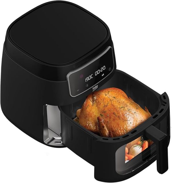 Beko ExpertFry Hot Air Fryer XXL FRL 3374B 7.6 Litre with Window, 1750W, Touch Control Display, 9 Preset Programs Including Defrost, French Fries, Chicken, Grill, Skewer, Bake, Dehydrate, Roast - Image 2