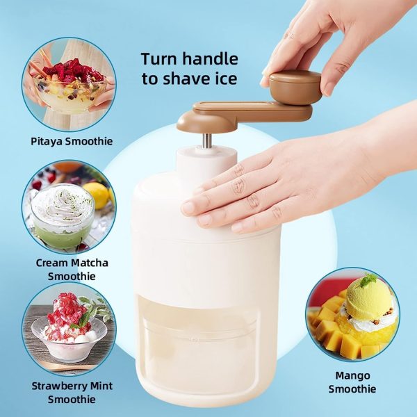 Hand Made Shaved Ice Machine, Snow Cone Machine - Portable Ice Crusher Advanced Manual Ice Shaving Machine, Household Kitchen Utensils, And A Freezing Mold For Making Smoothies - Image 4