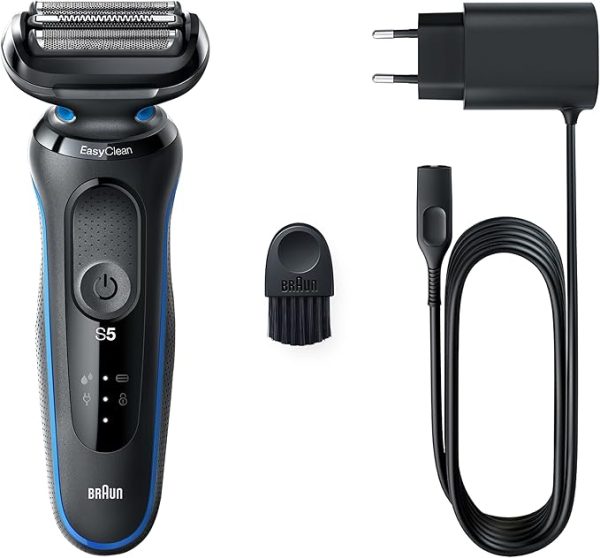 Braun Series 5 Electric Shaver 51-B1000s, Wet & Dry, Rechargeable, Blue - Image 4