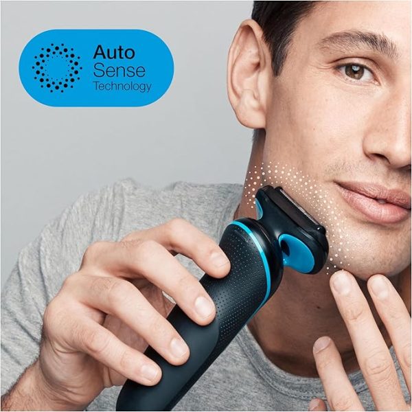 Braun Series 5 Electric Shaver 51-B1000s, Wet & Dry, Rechargeable, Blue - Image 3