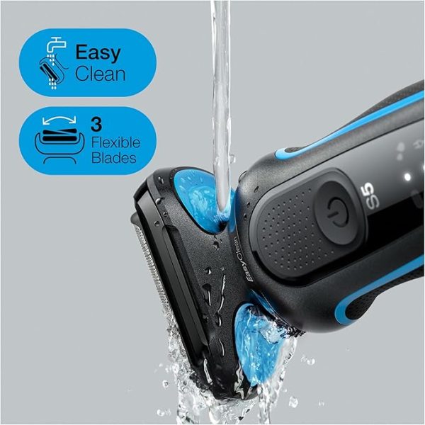 Braun Series 5 Electric Shaver 51-B1000s, Wet & Dry, Rechargeable, Blue - Image 2
