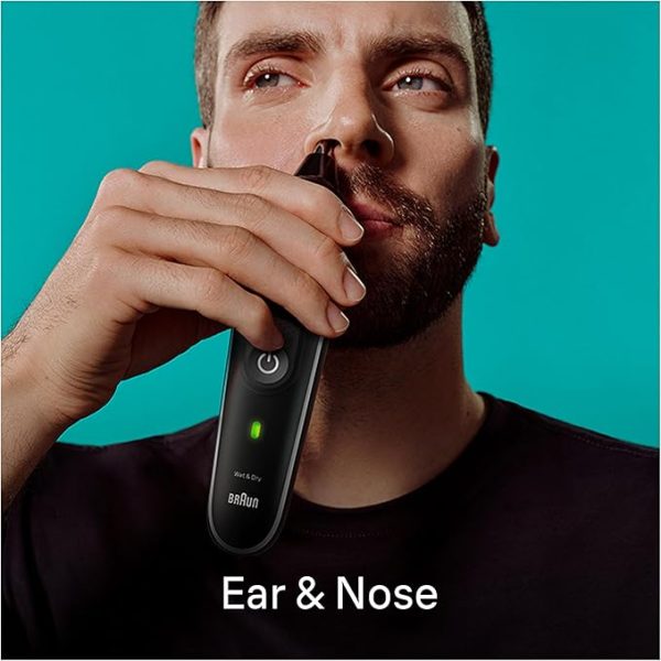 Braun 9-in-1 Multi Grooming Style Kit 5, MGK 5410, Head-To-Toe Grooming Curated Tools for Beard, Body, Ear & Nose trimming and hair clipping from home, With 100-min Runtime, Pouch, Grey - Image 2