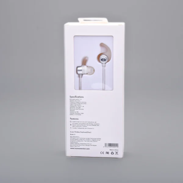 INONE 7C1 Wireless Sport Earphones – Silver | Sweatproof, Lightweight, Long Battery Life - Image 5