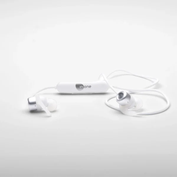 INONE 7C1 Wireless Sport Earphones – Silver | Sweatproof, Lightweight, Long Battery Life - Image 2